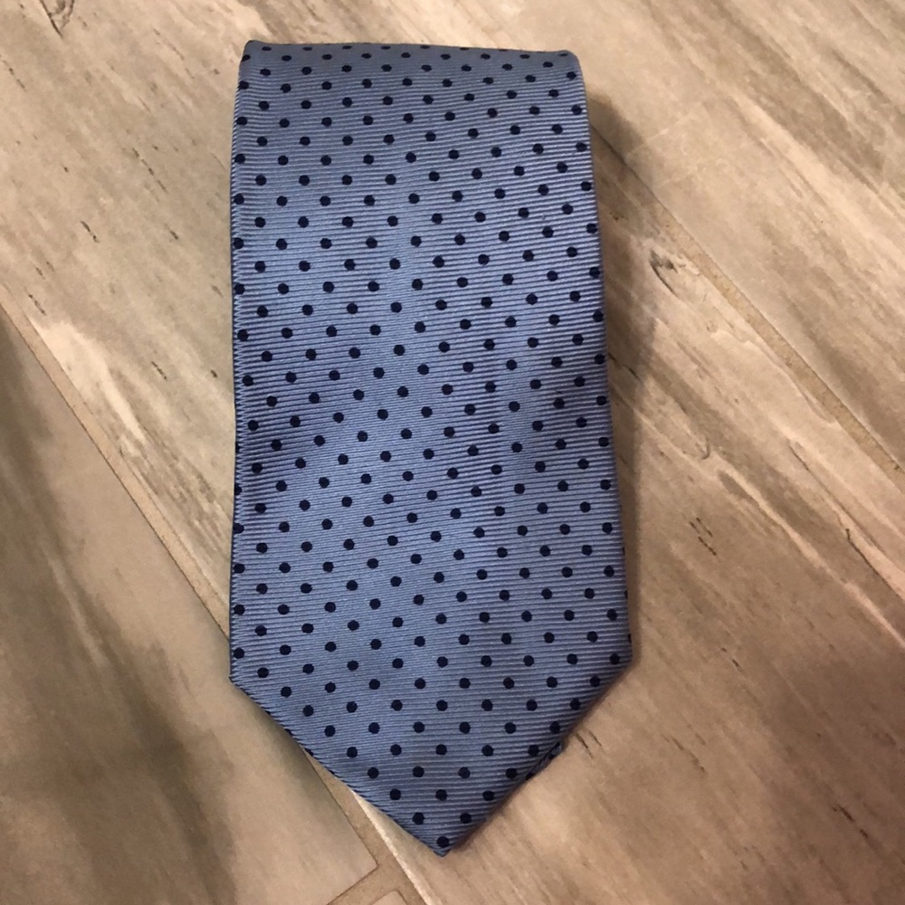 Lands’ End Blue Polka Dot Silk Tie